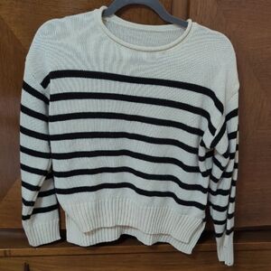Striped Black and White Women's Sweater